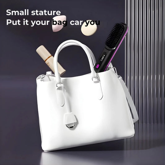 travel-ready hair styling tool in handbag